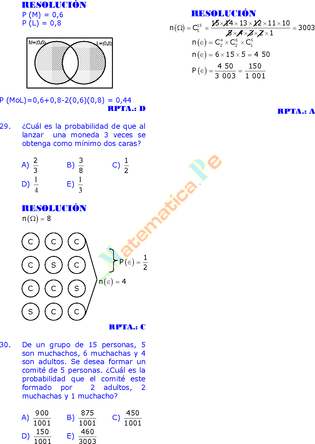 Ejercicios resueltos de probabilidad - PDF
